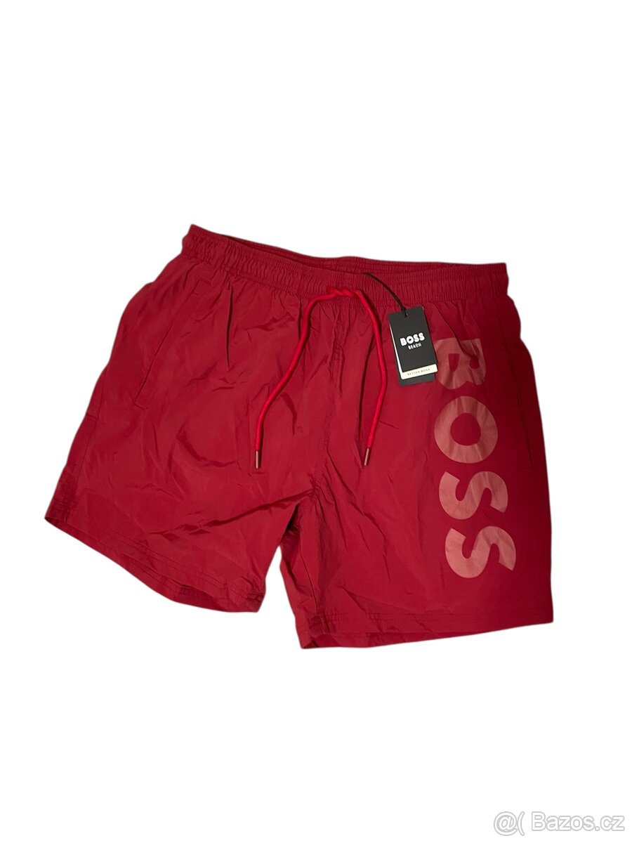 Pánské plavky BOSS Octopus – červené, size: L 🩳