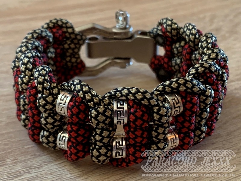 Paracord náramek (18 cm) red - bronze