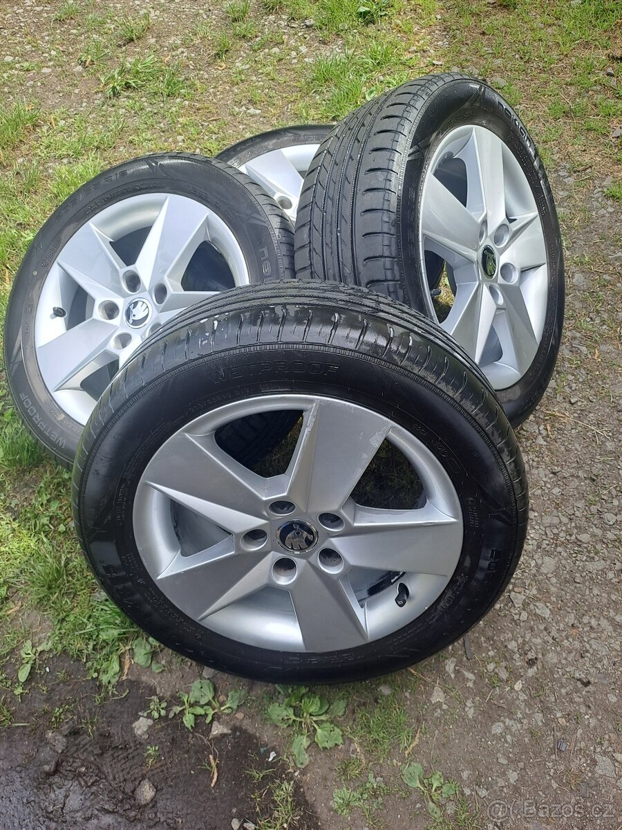 Alu kola 5x112 originál Škoda Octavia III 205/55 R16