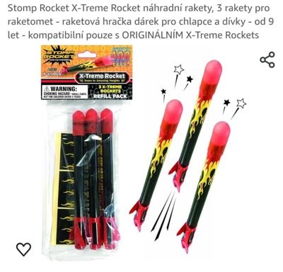Náhradní rakety Stomp Rocket X-Treme 3 ks