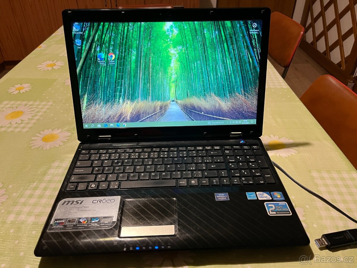 notebook MSI, Win10 PRO, 480GB SSD disk
