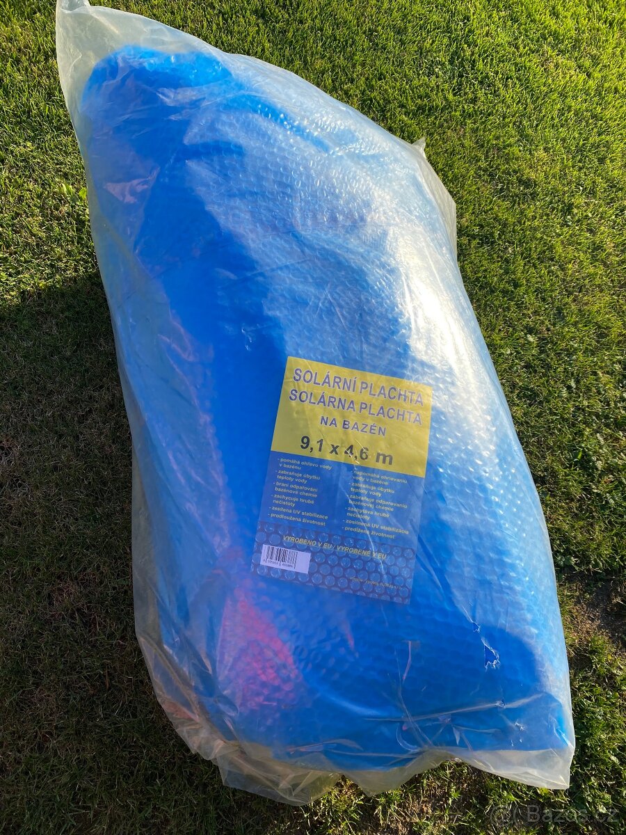 Solární plachta ovál 9,1x4,6m modrá