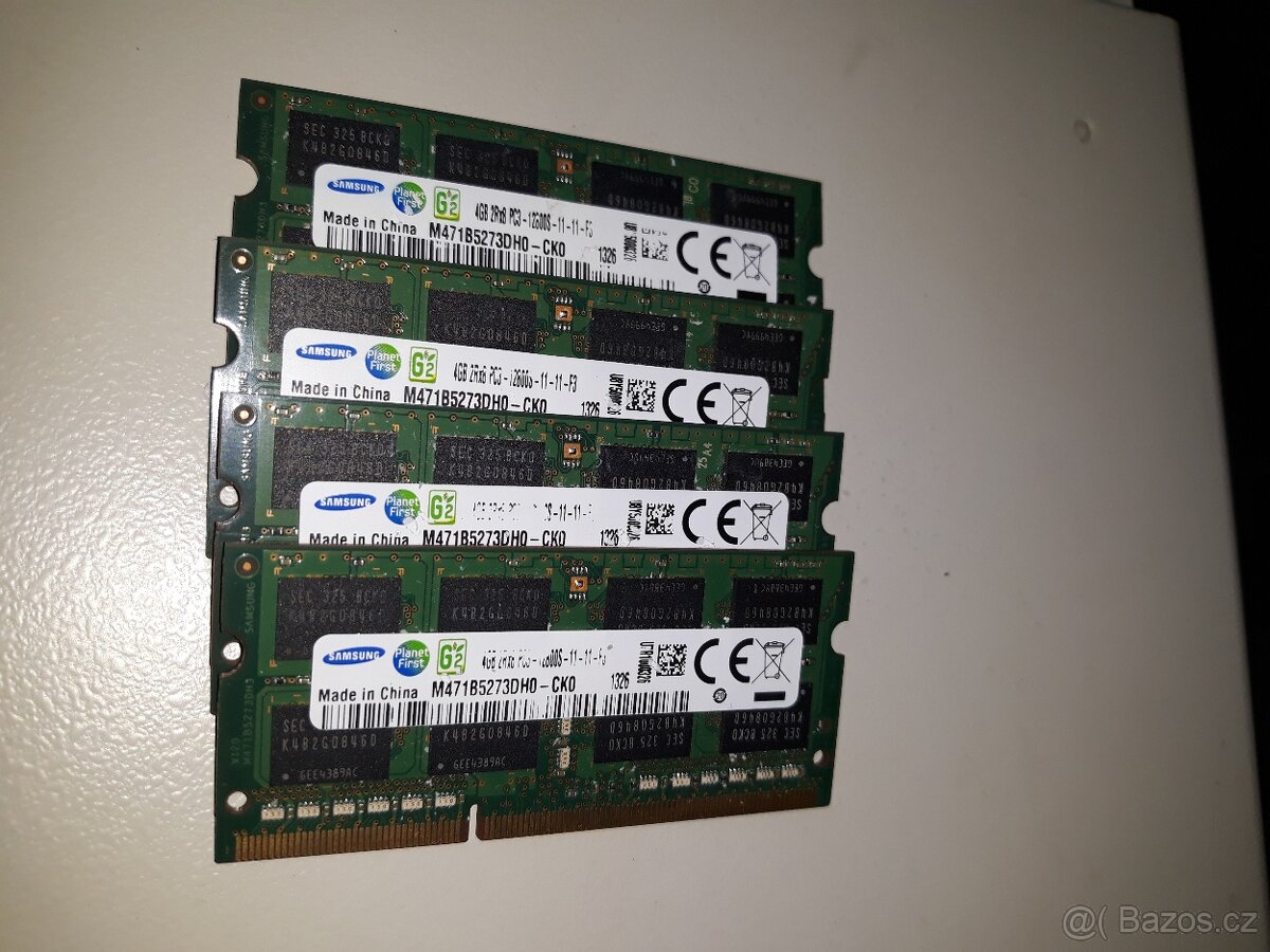 Paměti RAM Samsung 4GB DDR3 12800S 1066/1333/1600 MHz