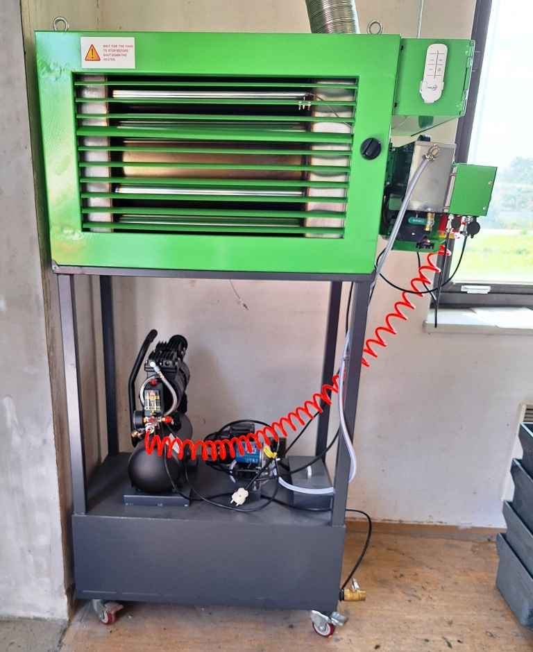 Horkovzdušný agregát  0-40 KW  na dálkové ovládání