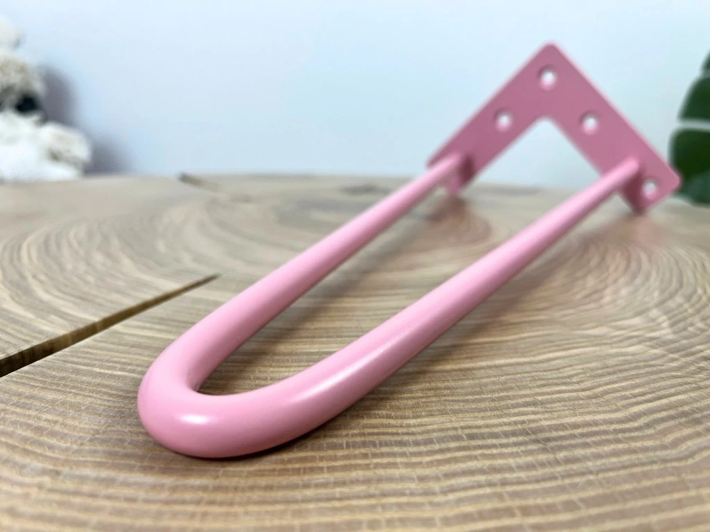 Industrial Hairpin Podnož Noha 2 ramenná Pastelově růžová