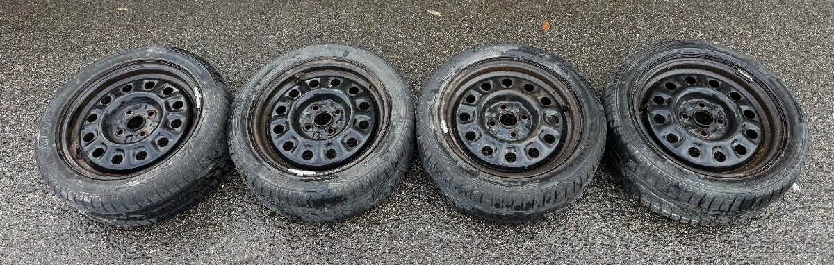 Plechové disky 195/50 R15 4x100 zimní pneu