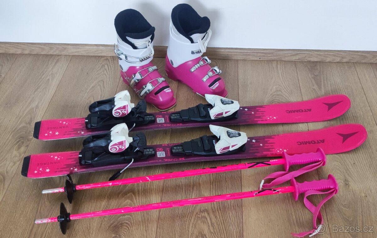 Dětské lyže Atomic 90 + boty Lange Starlet vel. 19,5