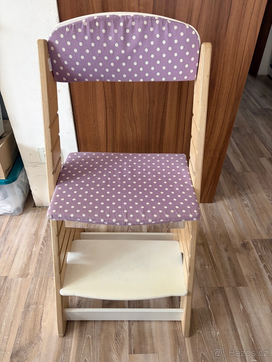 Dětská rostoucí židle s polstrem