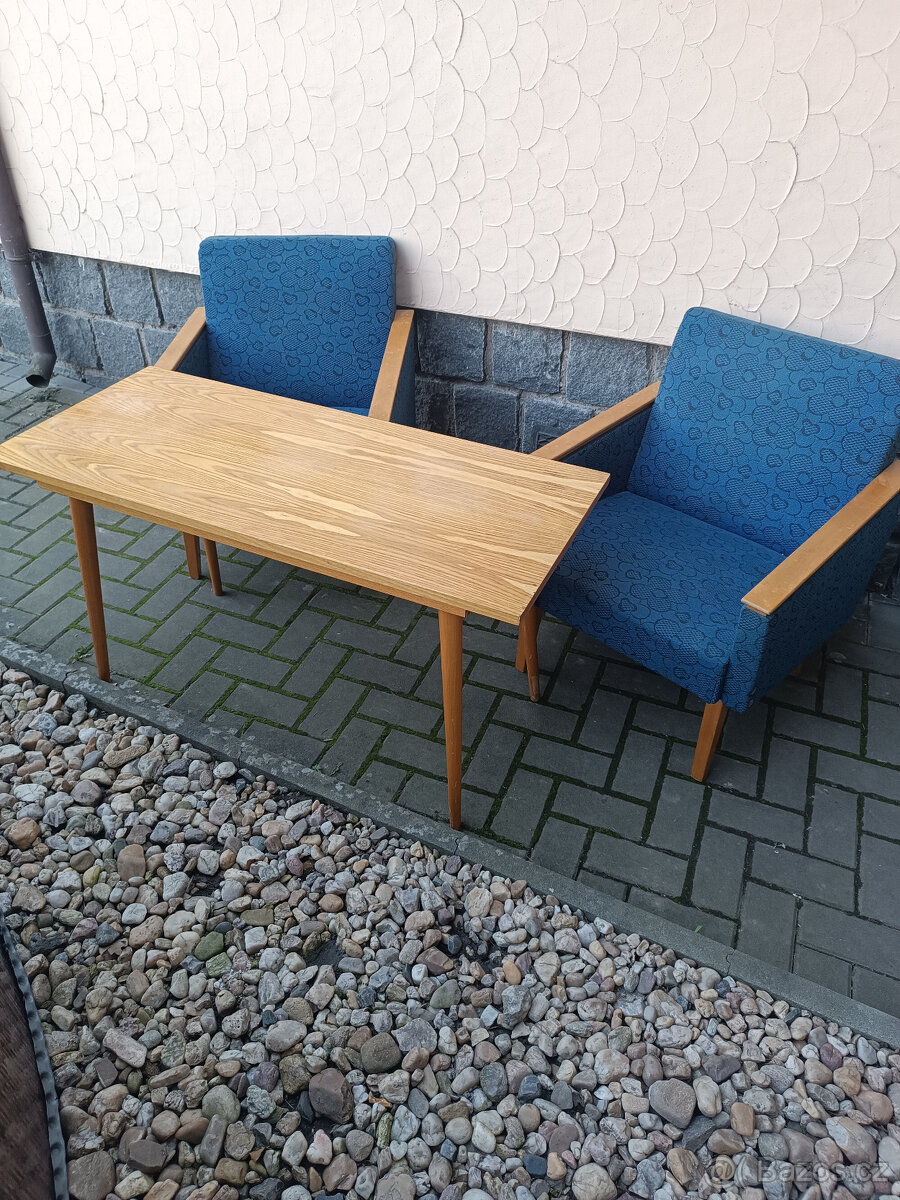 Retro set -Křesla + stolek
