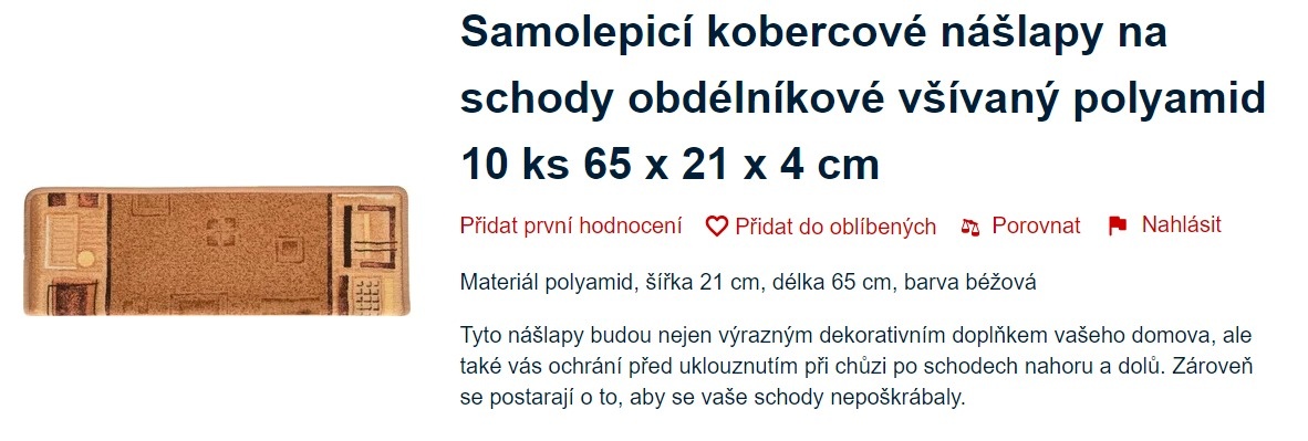 Nášlapy na schody samolepící