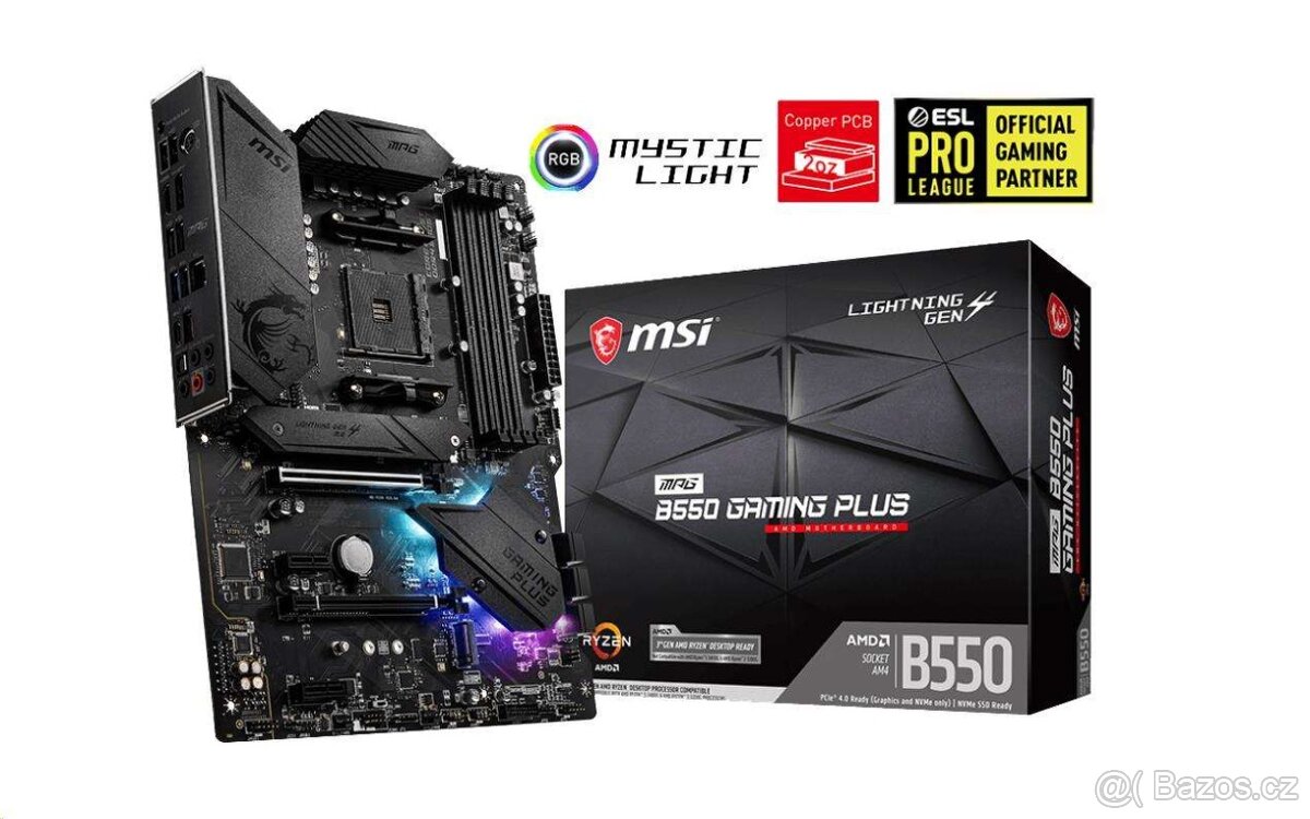 MSI MB Sc AM4 MPG B550 GAMING PLUS, AMD B550, 4xDDR4, VGA