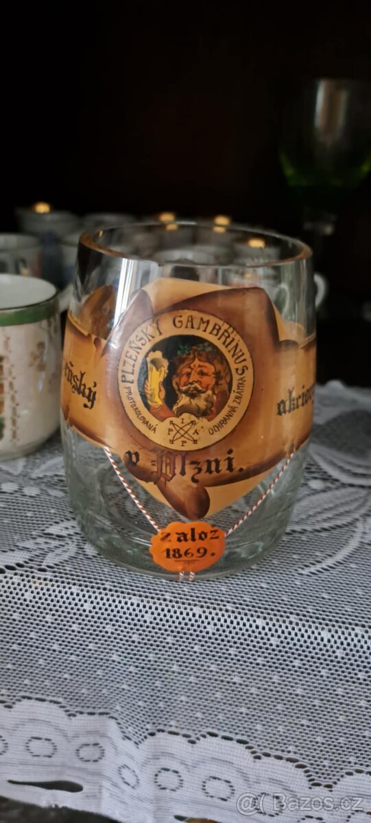 Staré pivní sklo Gambrinus 1/4L