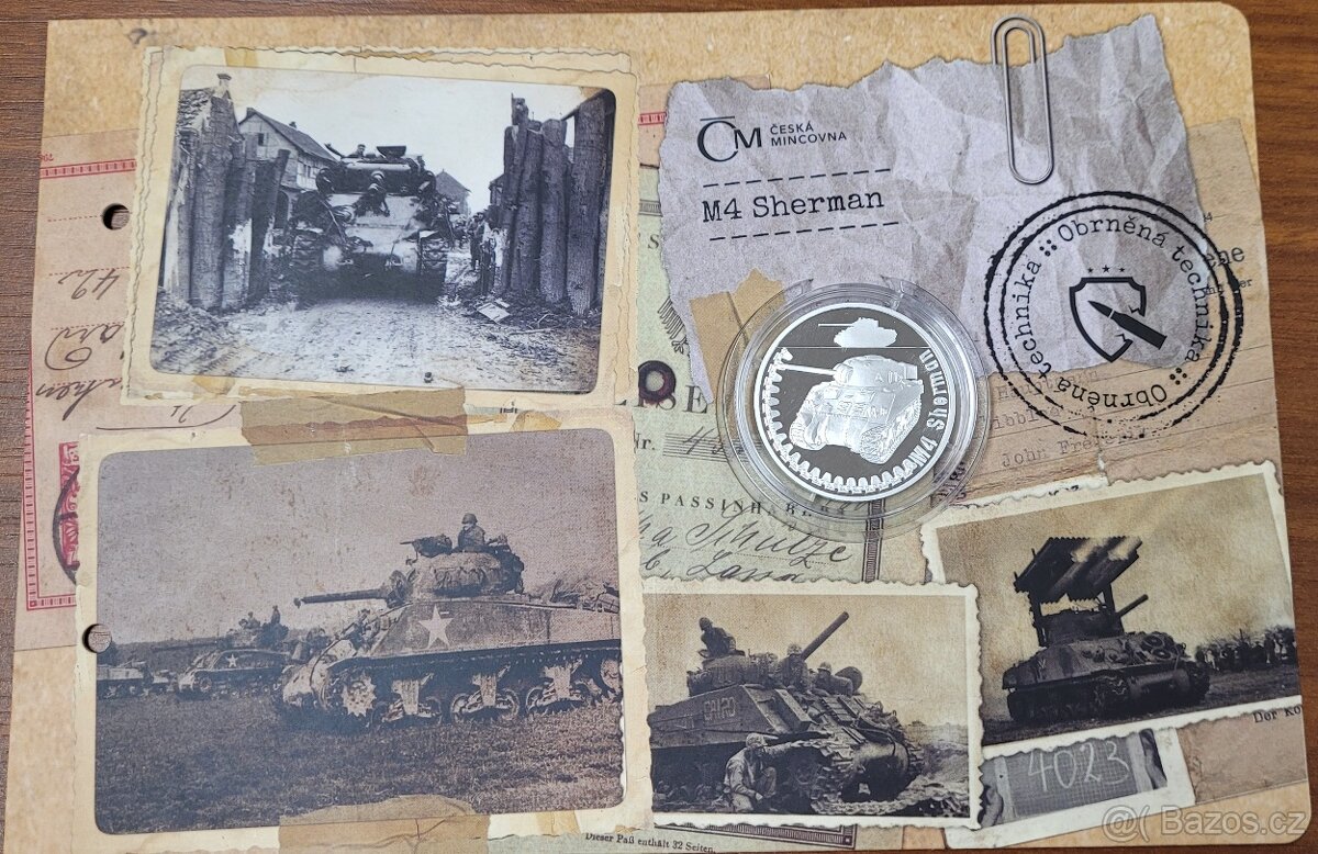 stříbrná mince M4 Sherman