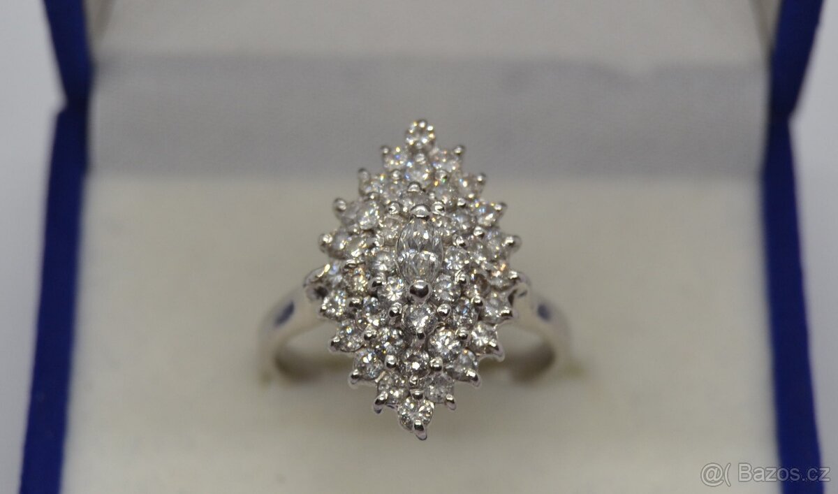 Zlatý prsten osazený brilianty 1.46 ct