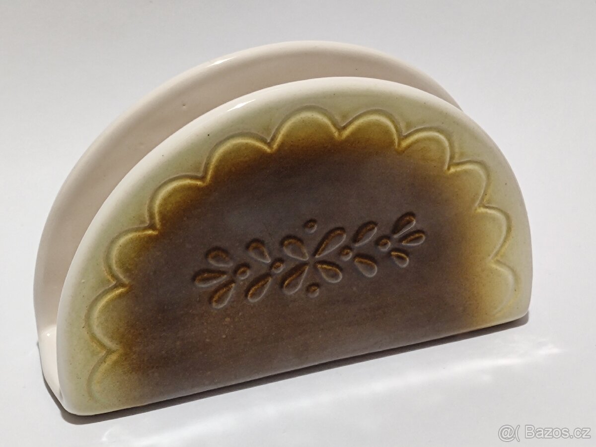 Retro stojan na ubrousky, starý, keramika, ČSSR, pošta 79.-