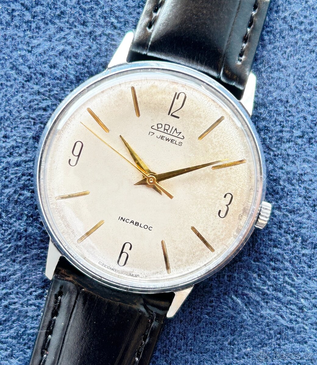 Československé mechanické vintage retro hodinky PRIM Elegant