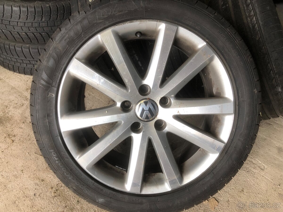 VW originál alu kola 7,5Jx17 s pneu,pěkny stav