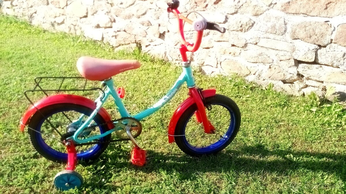 Dětské kolo s pomocnými kolečky 14"