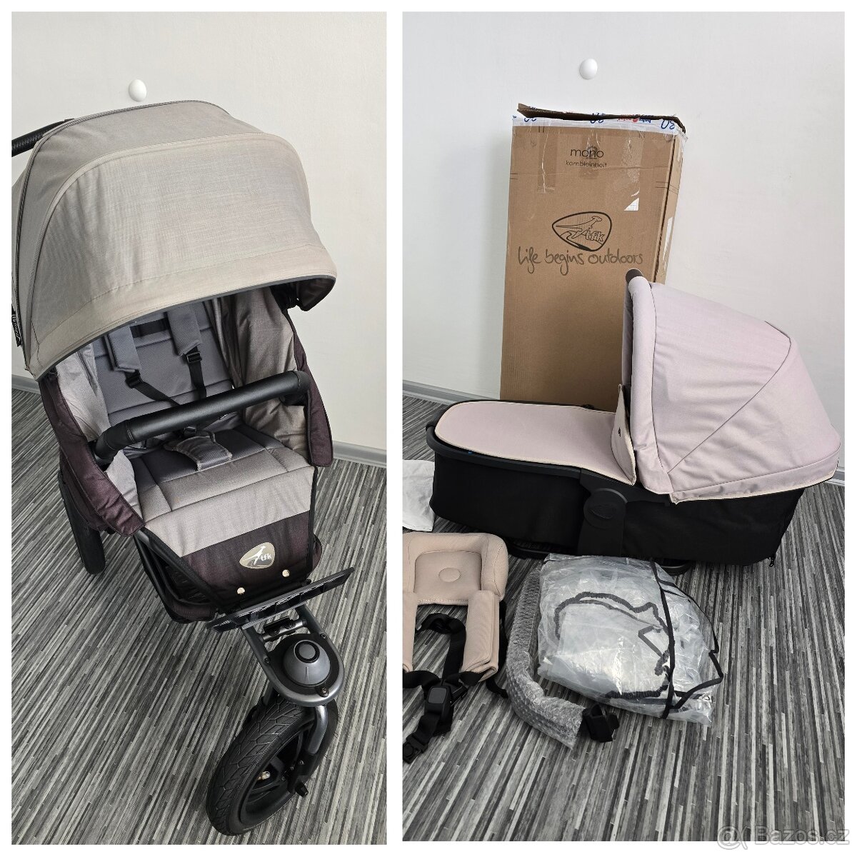Nová korbička TFK Mono2 sand a velký sporťák Mono 1 grey