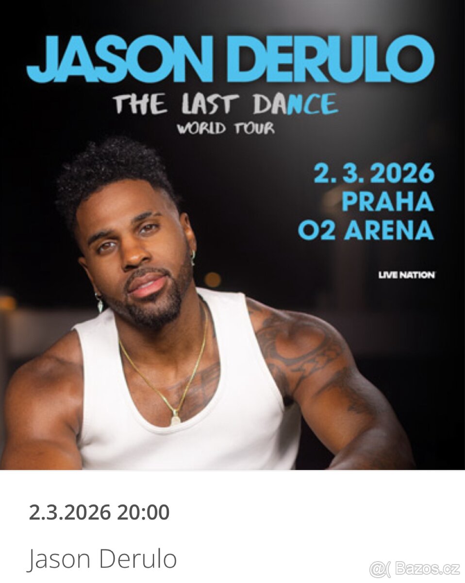 JASON DERULO, VIP KLUBOVÉ PATRO 2.3.2026 O2 ARENA