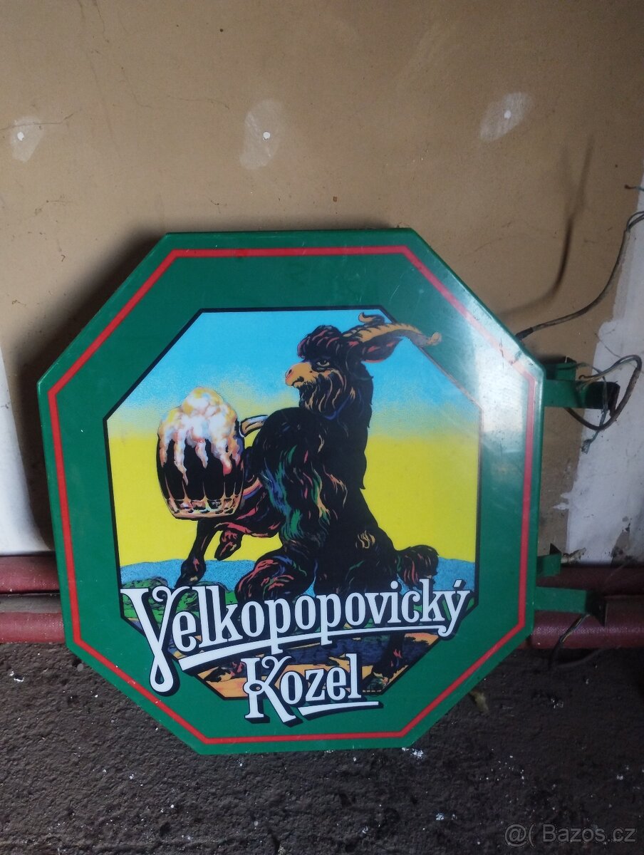 Svítící reklamní cedule Kozel