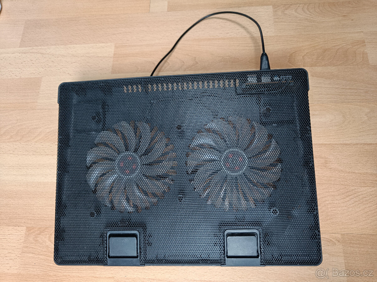 Chladící podložka pod notebook, 15", vypinac, 2xUSB, 2 vent