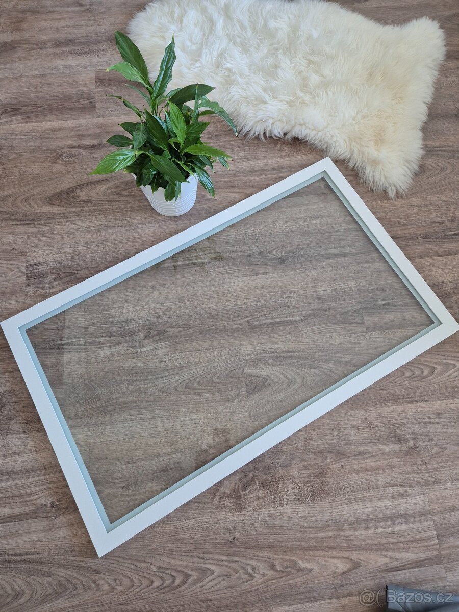 Skleněná police KOMPLEMENT, bílá 100 x 58 cm