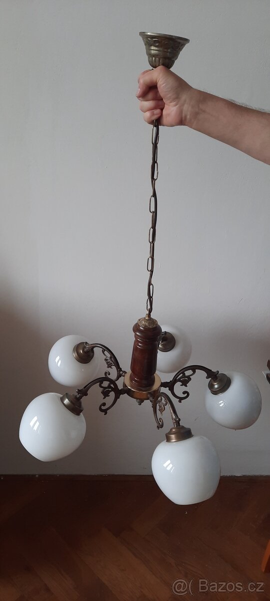 secesní starožitný lustr