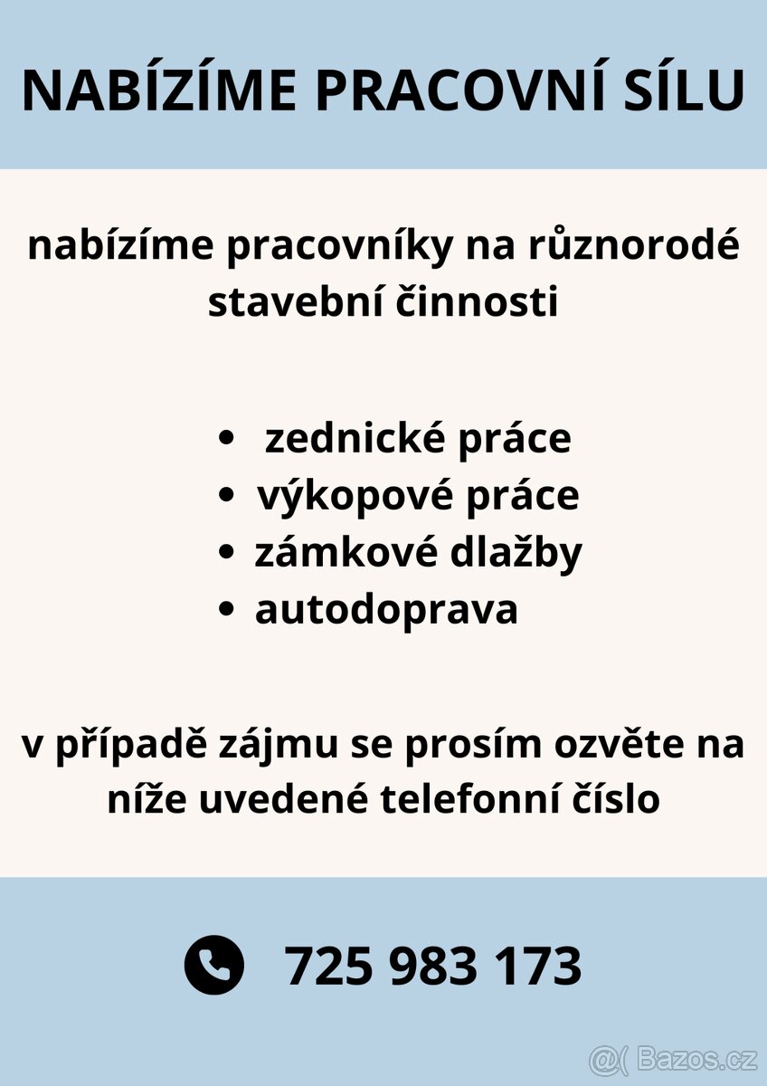 NABÍZÍME PRACOVNÍ SÍLU