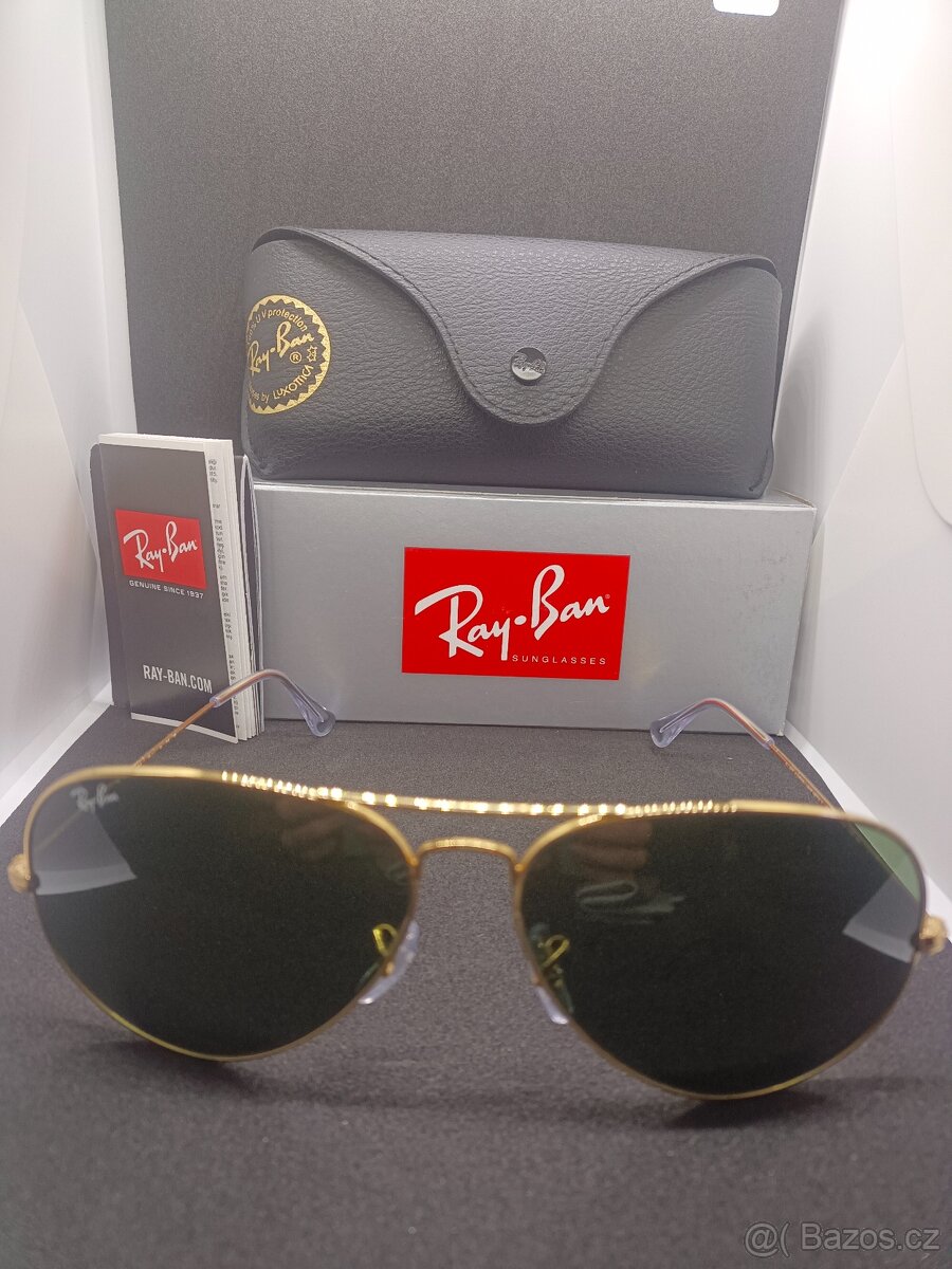 Sluneční brýle Ray Ban G-15 green, pouzdro, krabička,zánovní