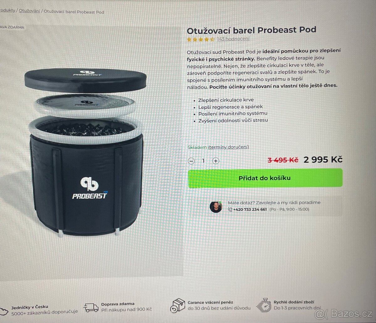 Otužovací barel probeast pod