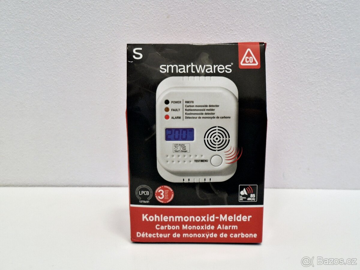 NOVÝ Detektor / hlásič oxidu uhelnatého Smartwares
