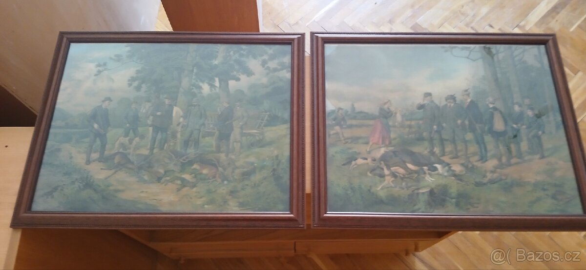 2x obraz tisk myslivecká tematika