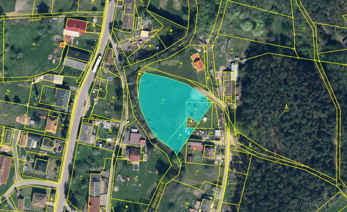Prodám stavební pozemek 3072m2, Velký Grunov, Brniště