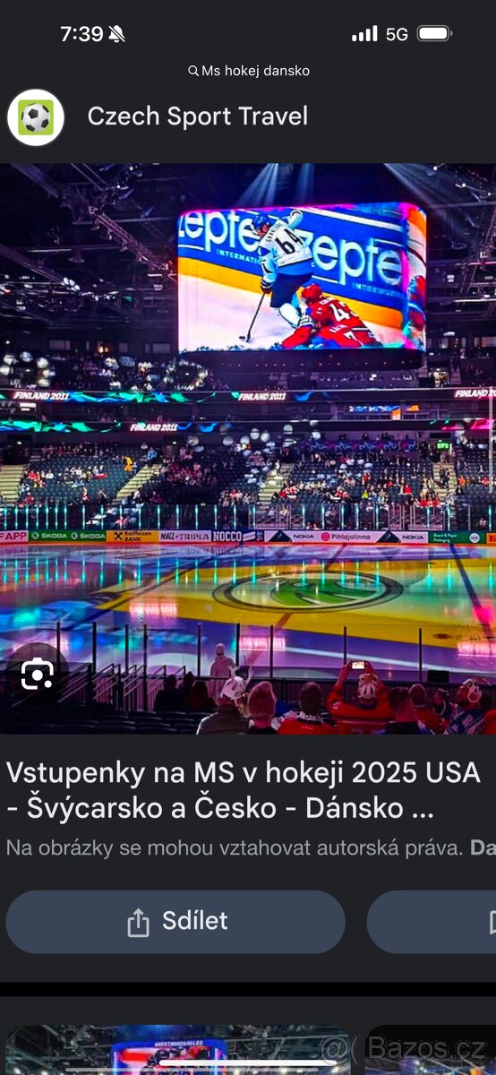 Zájezd pro dvě osoby MS hokej Dánsko