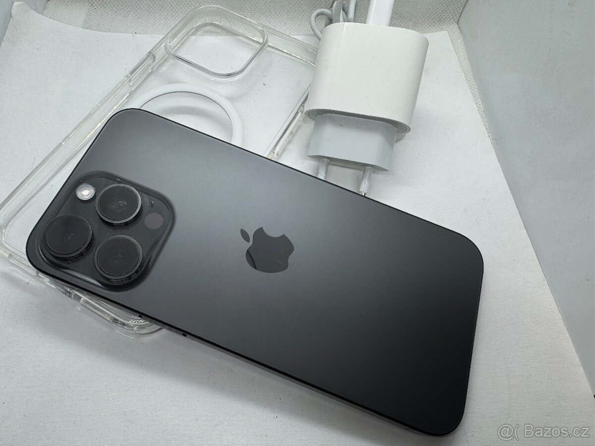 iPhone 15 PRO MAX 512GB Black,baterie 100%, záruka, faktura