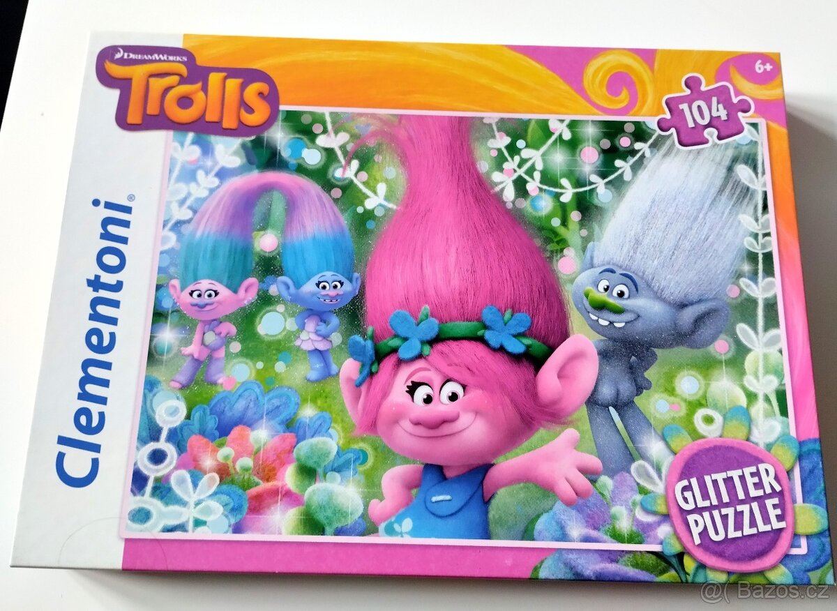 Puzzle Clementoni třpytivé Trolls 104ks