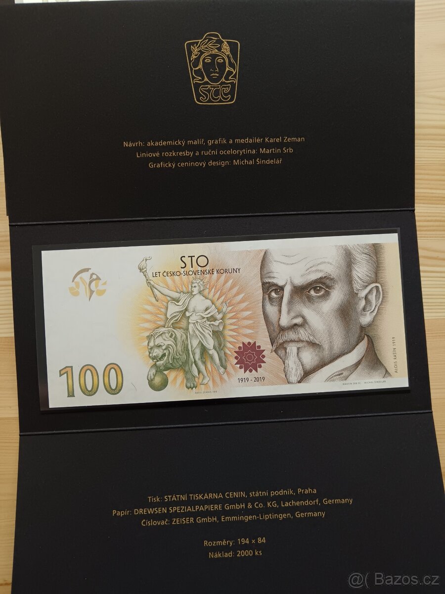 100 Kč Alois Rašín - Ocenění nepřijatý návrh
