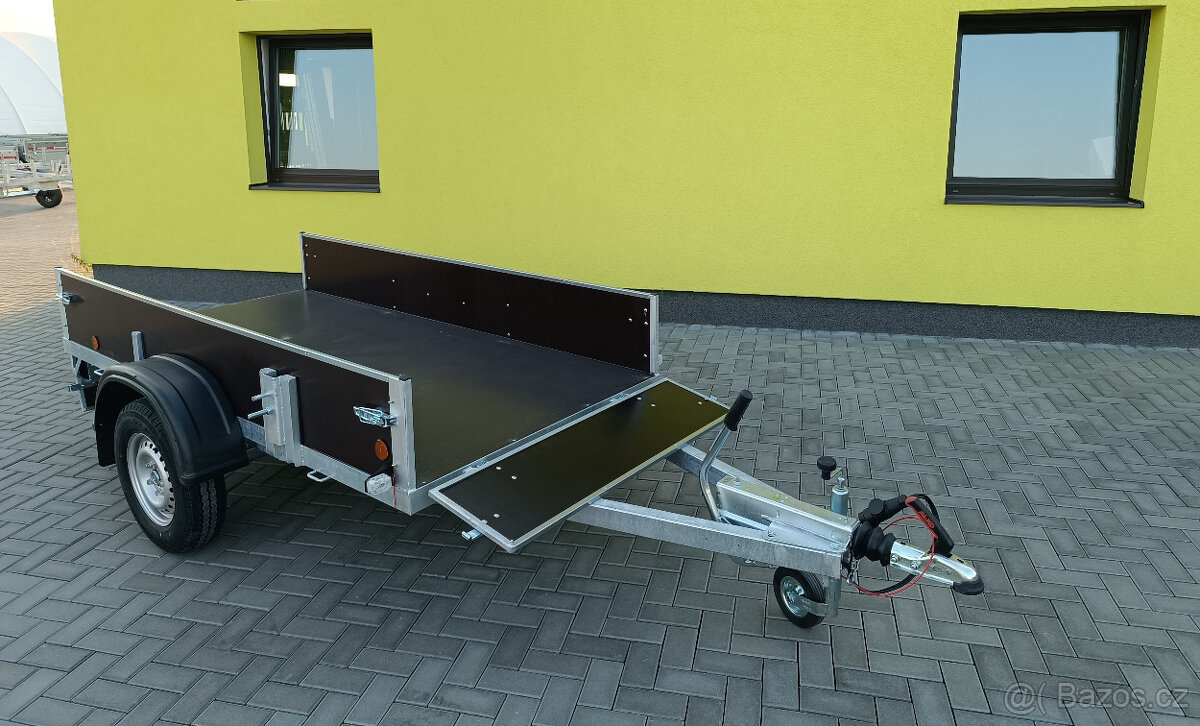Český brzděný přívěs překližkový 252x129x35