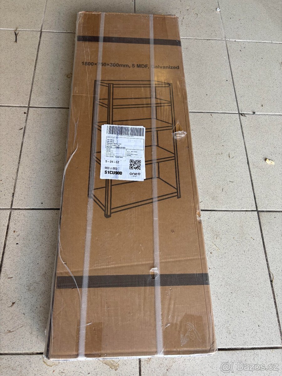 Regál 1800x750x300 mm kovový zinkovaný 5-policový