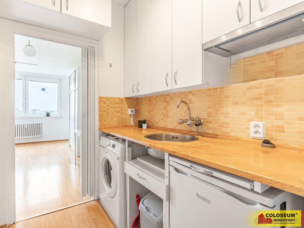 Brno - Řečkovice - pronájem bytu 1+kk, 28 m2, vybavený, skle