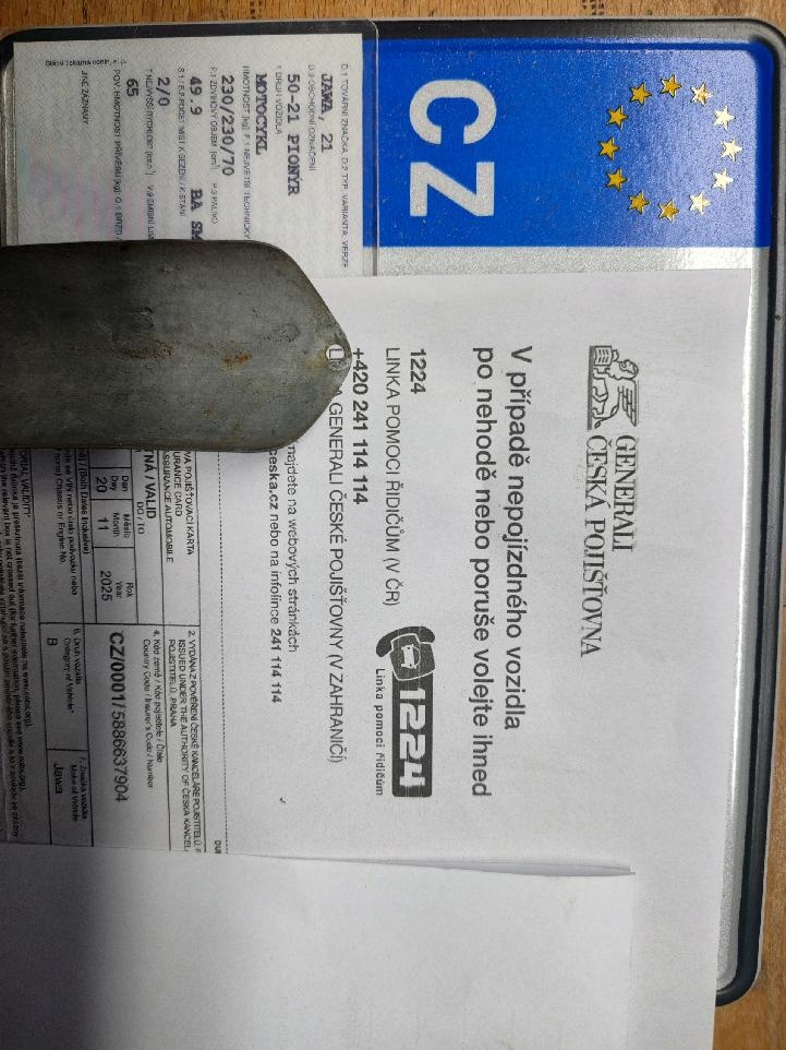 Jawa 21 Pionýr DOKLADY