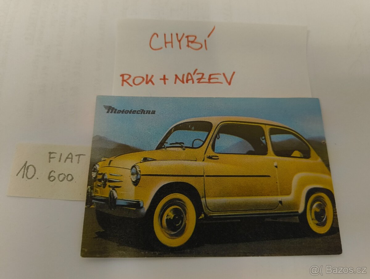 Kartičky z bonbonyéry Orion Mototechna