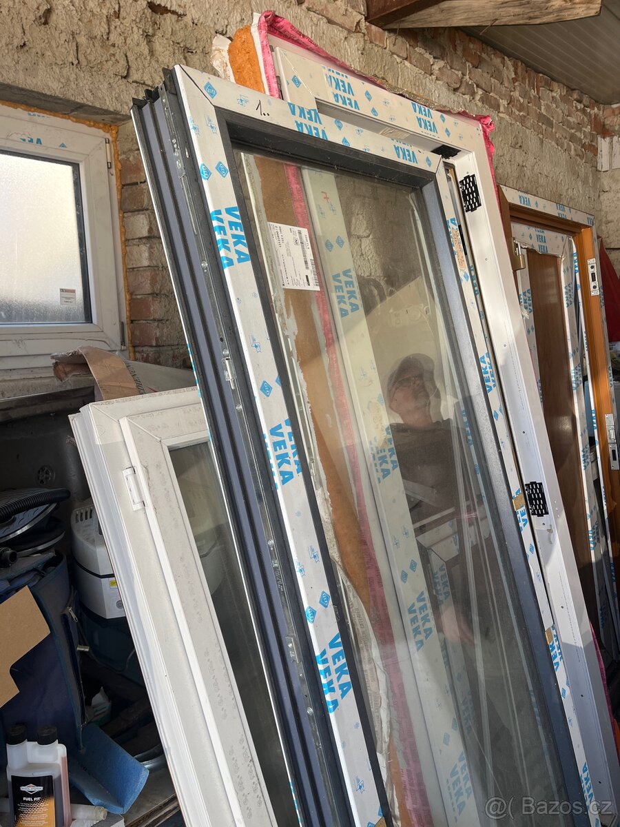 Balkonové dveře bez skla barva natural