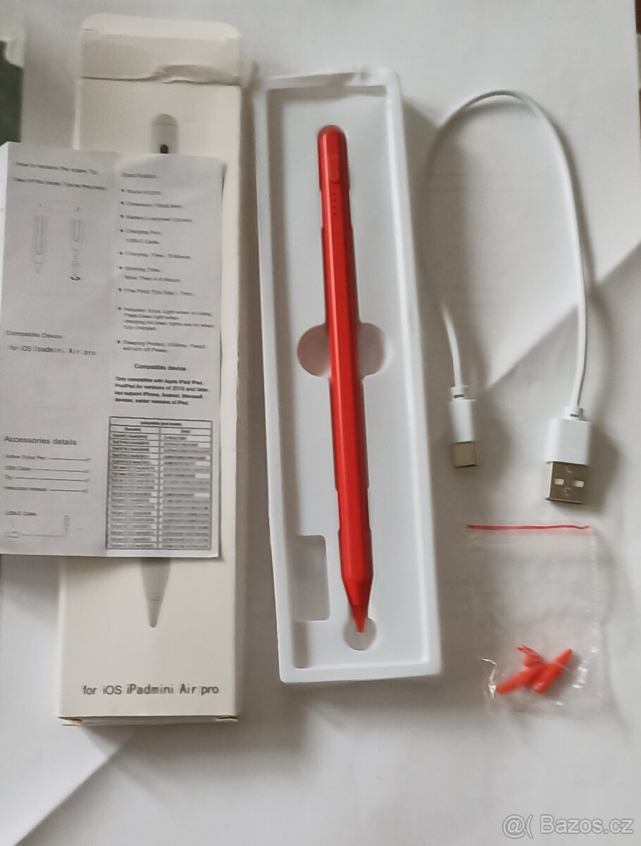 Dotykové kapacitní pero pro IOS barva červená