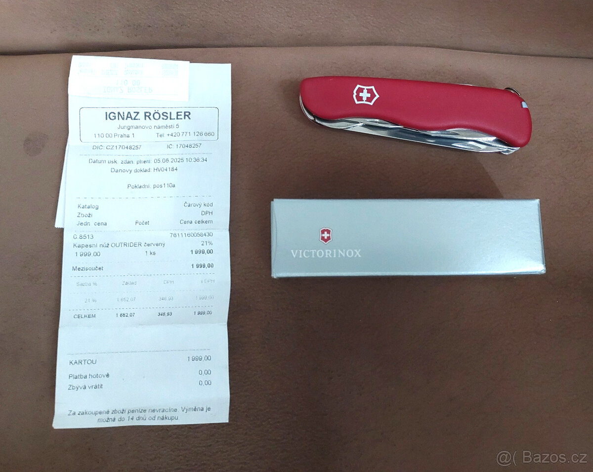 Nůž Victorinox Outrider - nový, zakoupen 5.6.2025