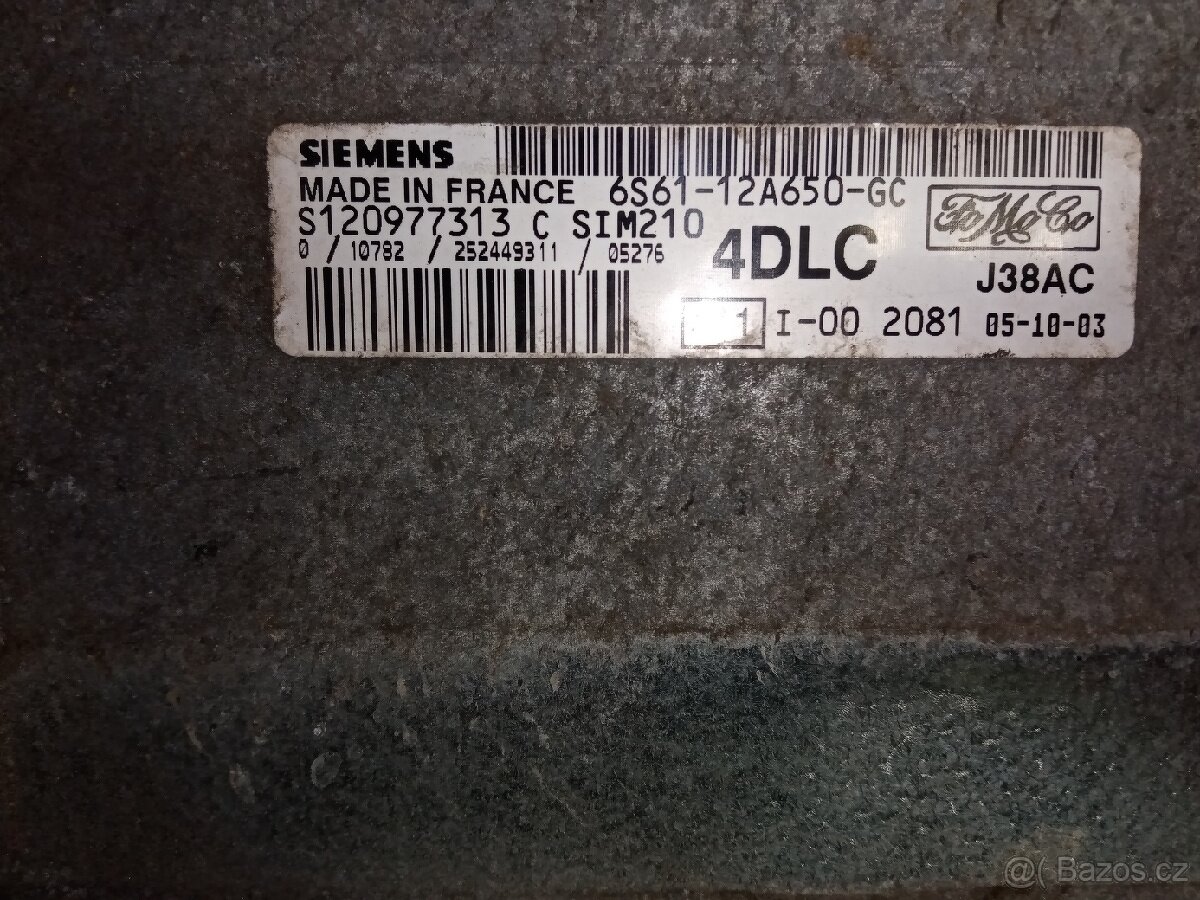 Prodám řídící jednotku ford fusion 1.4 59