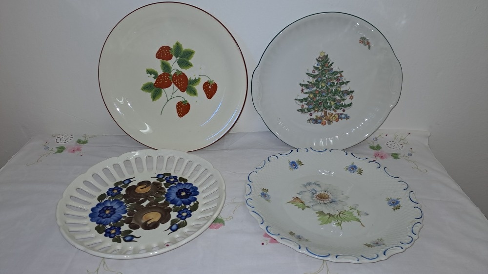 RETRO STARÉ SERVÍROVACÍ TALÍŘE značené porcelánkou
