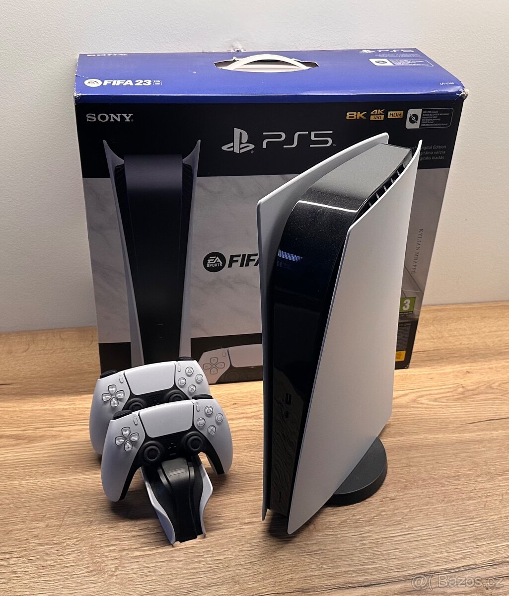 PS5 1TB + druhý ovladač + dok. stanice + Ragnarok