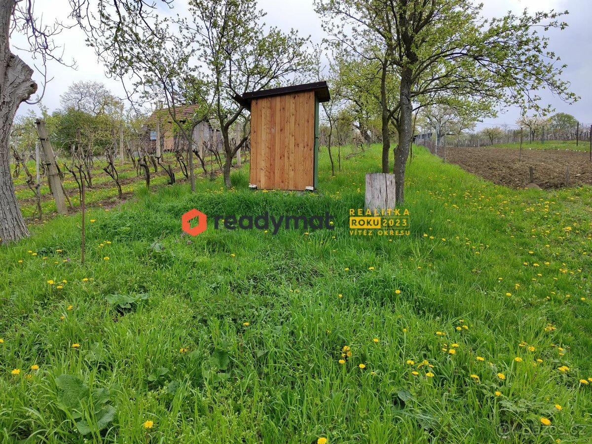 Prodej rekreačního pozemku 1601 m2 s vinařskou chatkou, Strá